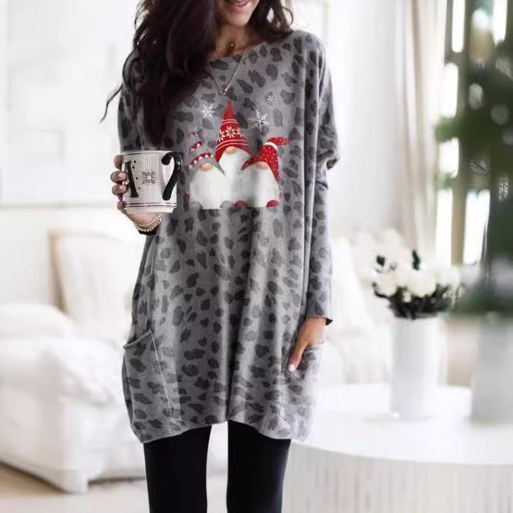 Women's Fashion Personalized Christmas Printing Dress