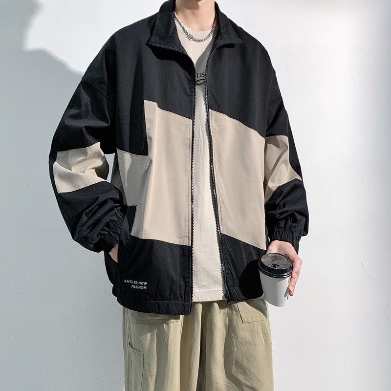 Autumn Trendy Korean Wild Jacket and Teen Coat Men's Spring white