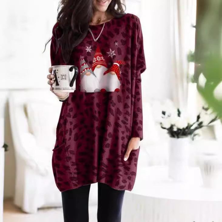 Women's Fashion Personalized Christmas Printing Dress