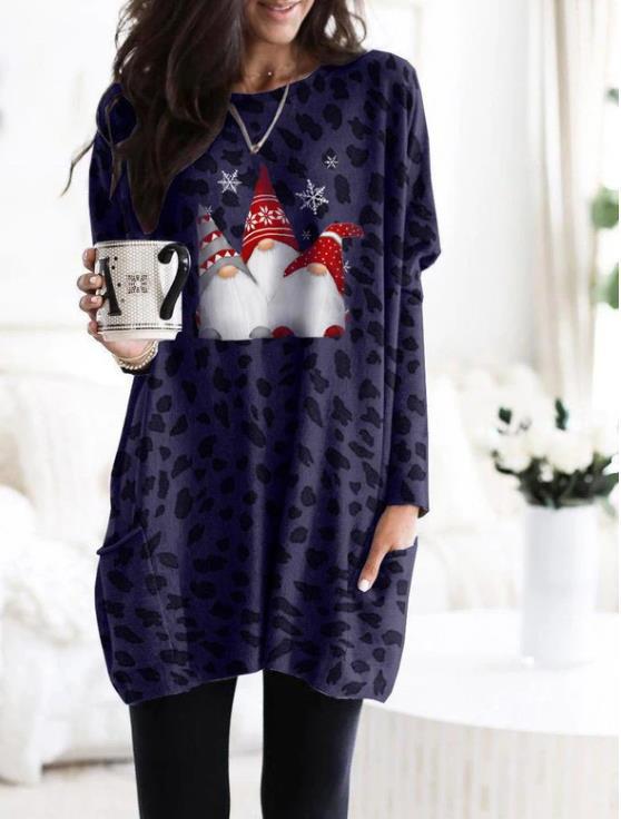 Women's Fashion Personalized Christmas Printing Dress