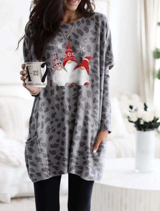 Women's Fashion Personalized Christmas Printing Dress