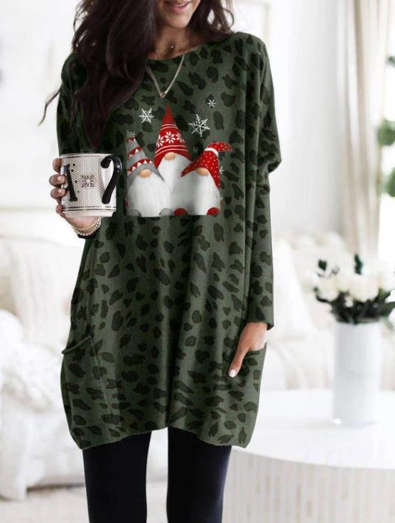 Women's Fashion Personalized Christmas Printing Dress