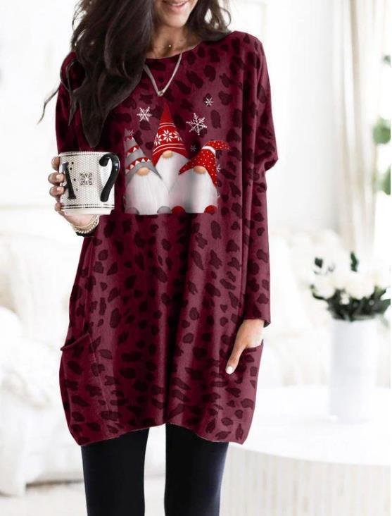 Women's Fashion Personalized Christmas Printing Dress