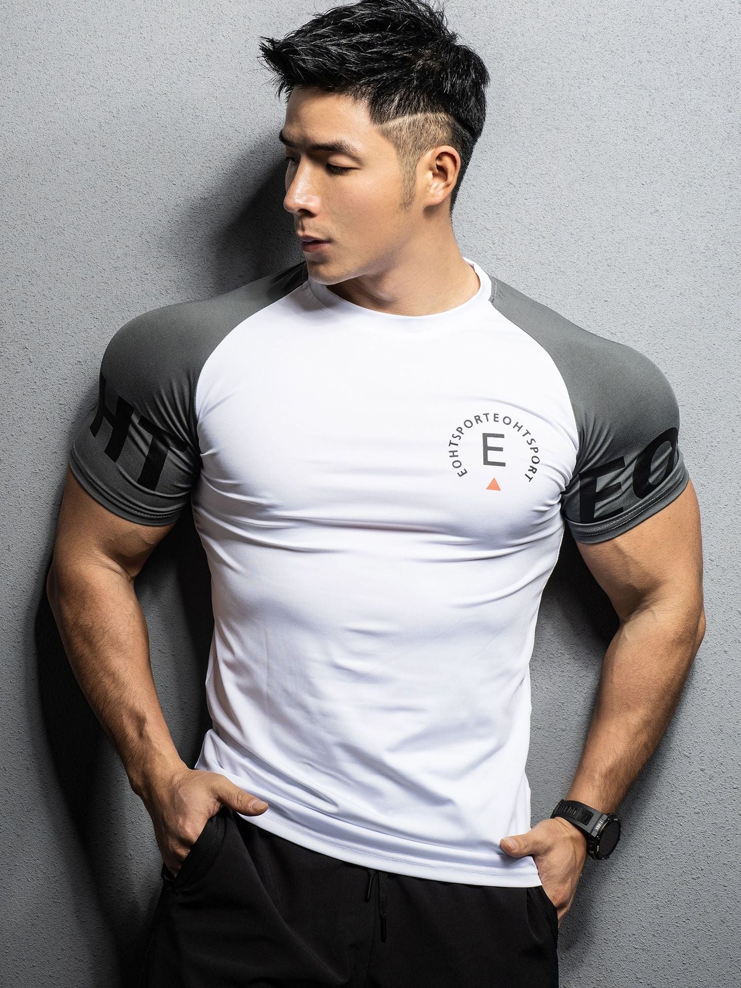 shirt Running Gym tops Exercise Slim Fit Elastic Quick Dry Short sleev