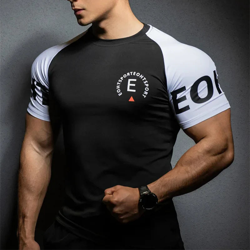 shirt Running Gym tops Exercise Slim Fit Elastic Quick Dry Short sleev