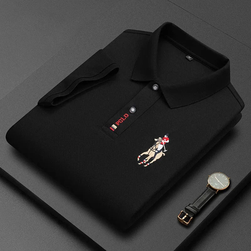 Brand Polo Shirt Men Embroidered Short Sleeve High Quality Cotton Mens