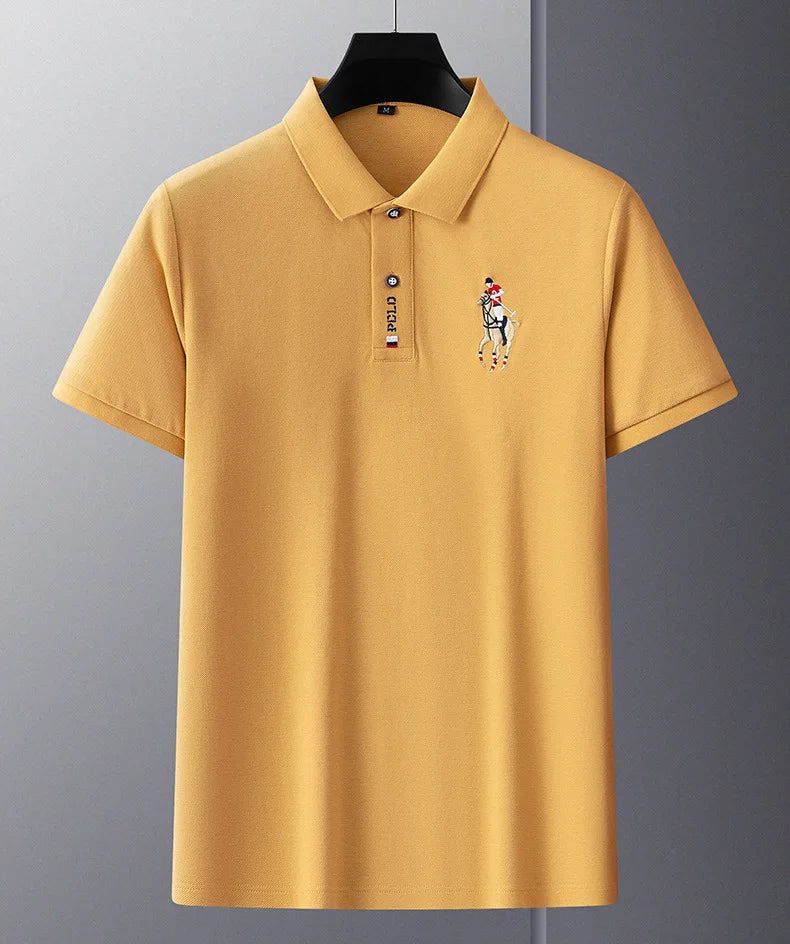 Brand Polo Shirt Men Embroidered Short Sleeve High Quality Cotton Mens
