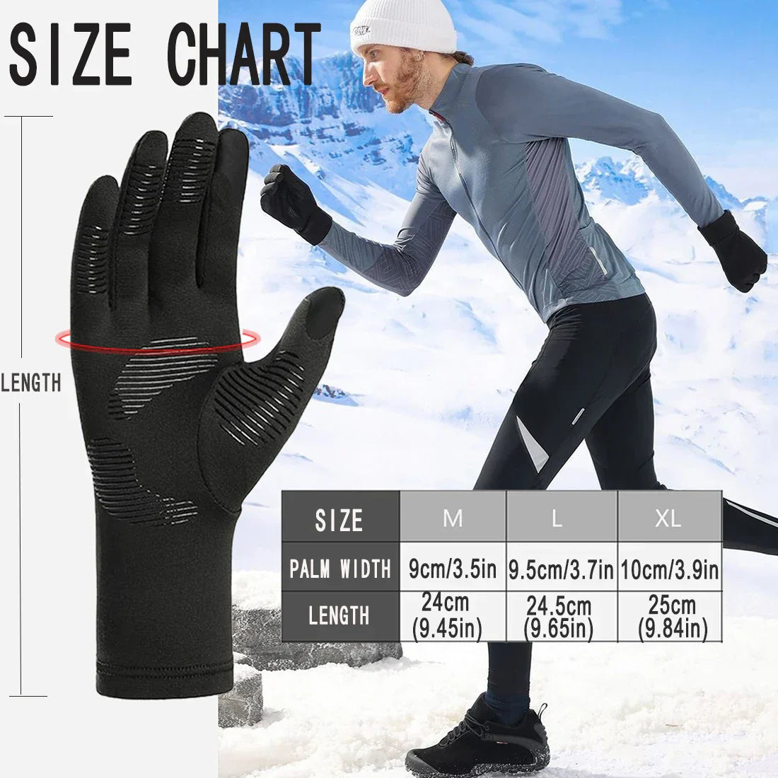 Ski Gloves Liners Thermal Warm Touch Screen Gloves Suit
