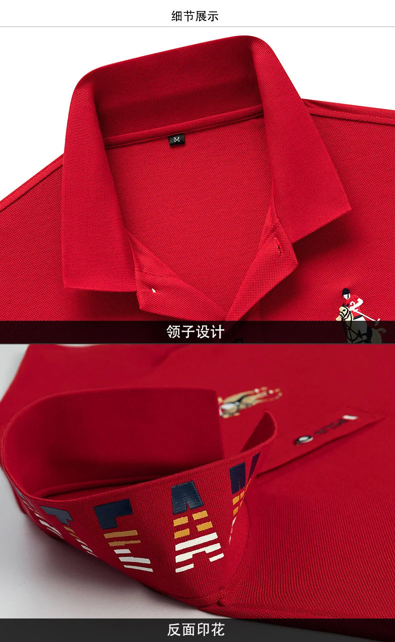Brand Polo Shirt Men Embroidered Short Sleeve High Quality Cotton Mens