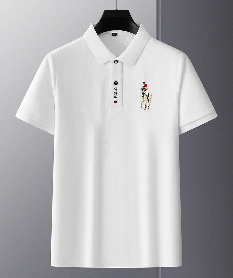 Brand Polo Shirt Men Embroidered Short Sleeve High Quality Cotton Mens