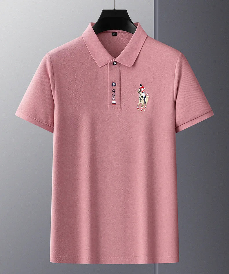 Brand Polo Shirt Men Embroidered Short Sleeve High Quality Cotton Mens