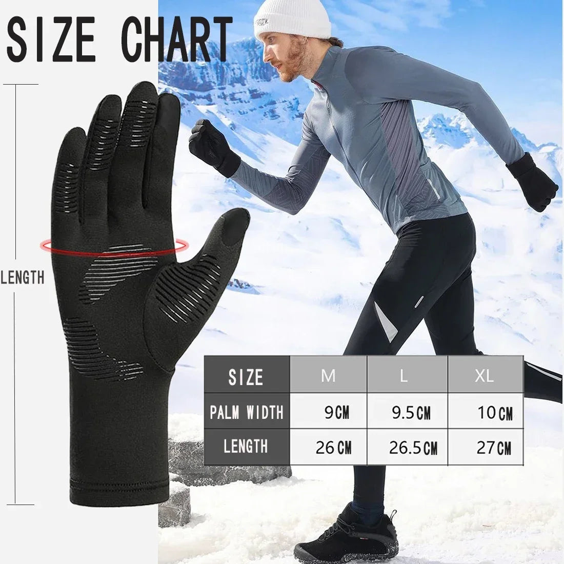Ski Gloves Liners Thermal Warm Touch Screen Gloves Suit
