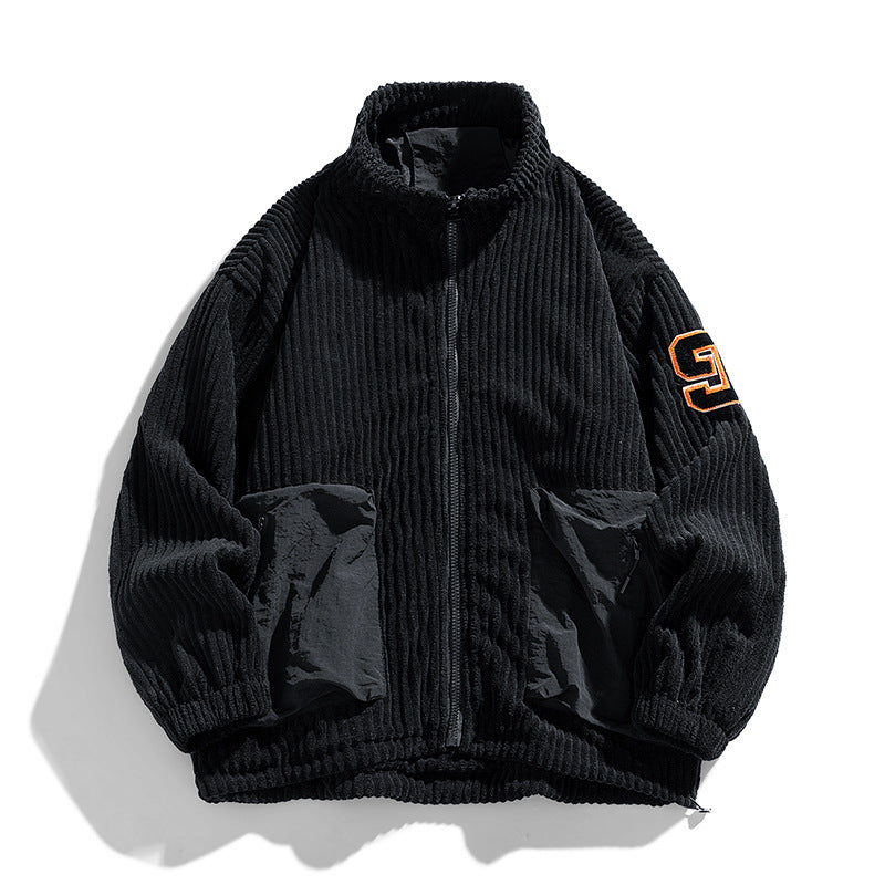 Corduroy Coat Men's Spring And Autumn Loose Plus Size Men's Clothing Plus-sized Plus-sized Fat Jacket Autumn Clothing